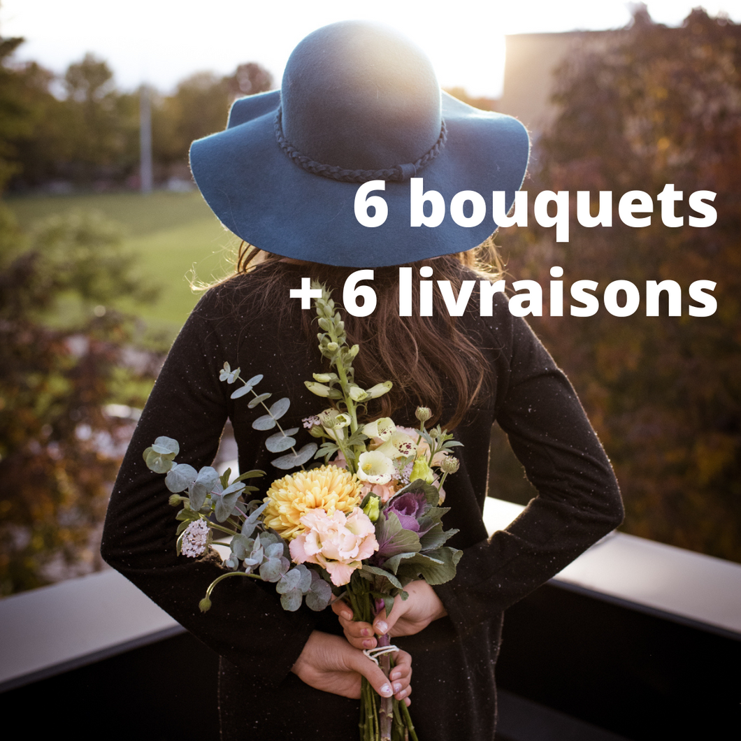 Subscription 6 Bouquets with delivery